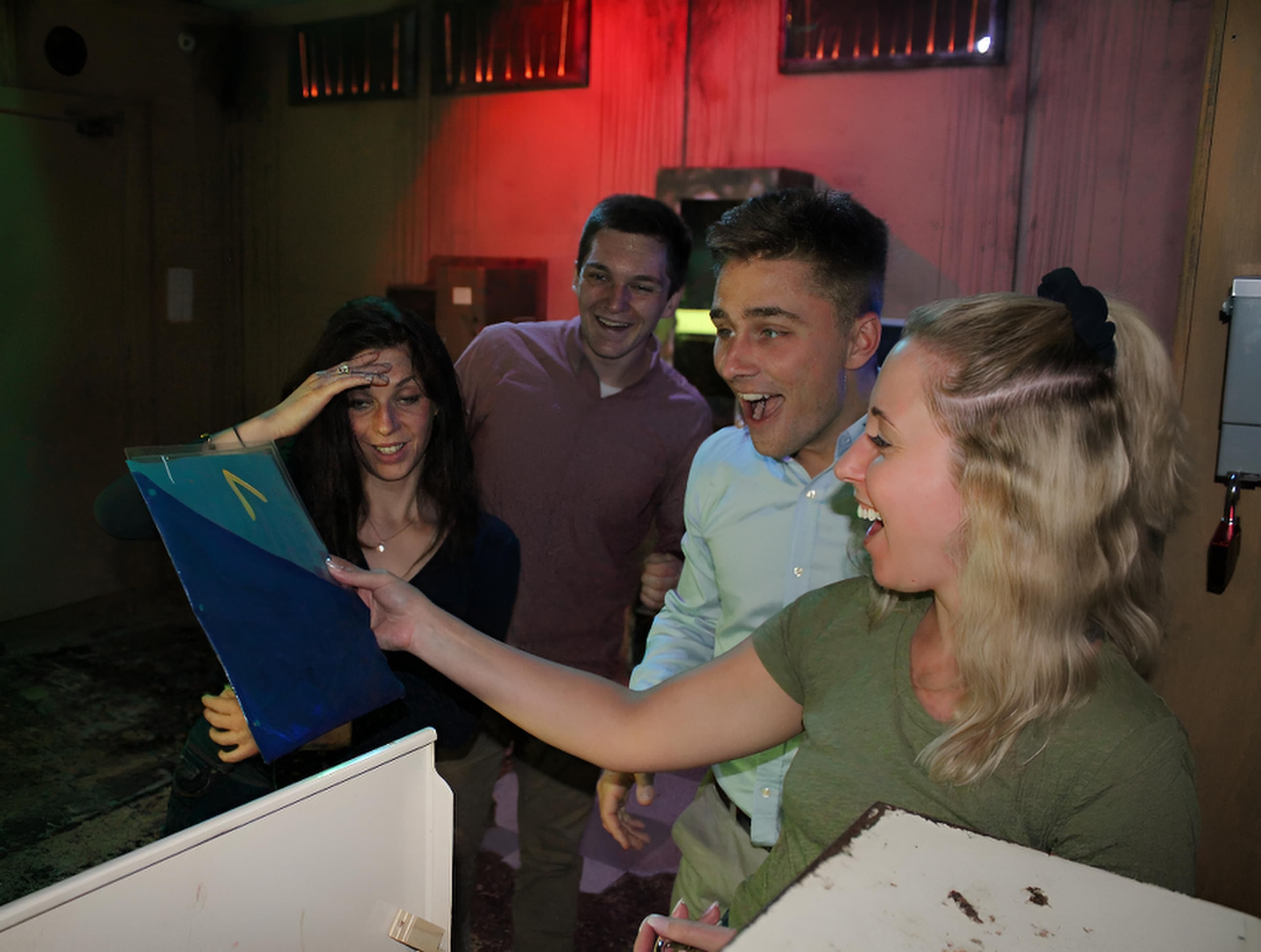 Guests investigating clues inside Area 51
